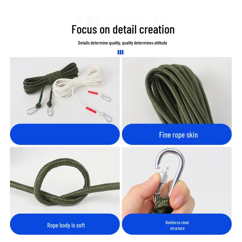 Ruifulaike Heavy-Duty Steel Core Nylon Rope for Outdoor Camping