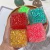 Shapable Cube Squeeze Toy Decompression Textured Cube Sensory Toy Portable Stress Relief Moldable Bead Filled Cube Pinch Toy