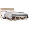Solid Wood Bed Frame Without Mattress 140x190 Cm Pine Wood