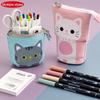 Kawaii blyantetuier for jenter gutter glidelås søt katt blyantboks skolemateriell skrivesaker gave popup-poser Trousse Scolaire