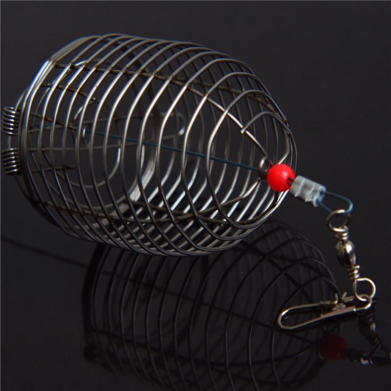 Feeder Holder Fishing Bait Cage Basket Feeder Fishing Accessories Feeder Cage Stainless Steel Bait Cage Basket Fishing Trap