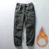 Werkzeughose Dicke wasserdichte Fleece-Cargohose Herren Damen Winter Outdoor Mehrere Taschen Lockere Gerade Overallhose