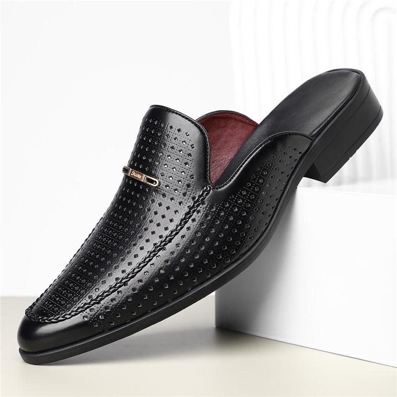 Chaussures Pantoufles Mi-Saison Nouvelles Designer Jaune Blanc Noir Homme Décontracté Cuir Verni Mules Mocassins Respirantes Mocassins Zapatos Hombre
