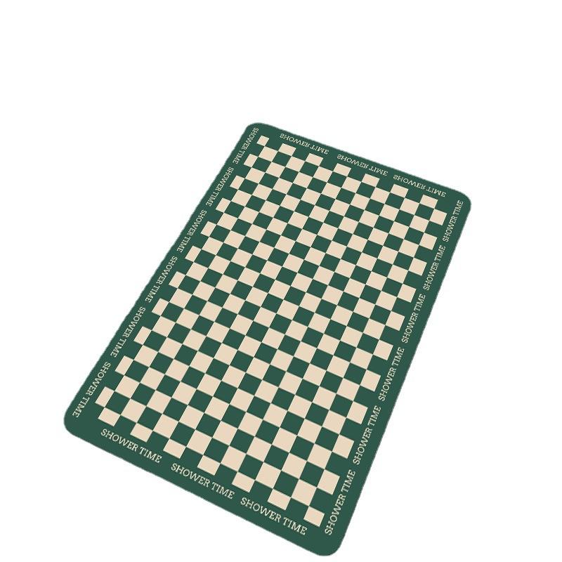 Ins Wind Checkerboard Bathroom Moisture-wicking Pad Bath Area Door Wear-resistant Non-slip Foot Rug Bathroom Diatom Mud Mat