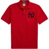 Polo X New York Yankees Solid Logo Embroidered Long Sleeve Polo Shirt Unisex Tops 710967425-003