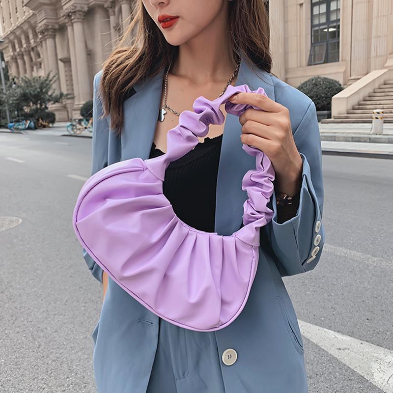 Sommer Plissee Handtaschen Frauen Pu Cloud Taschen Freizeit Achselhöhle Tasche Schulter Tasche