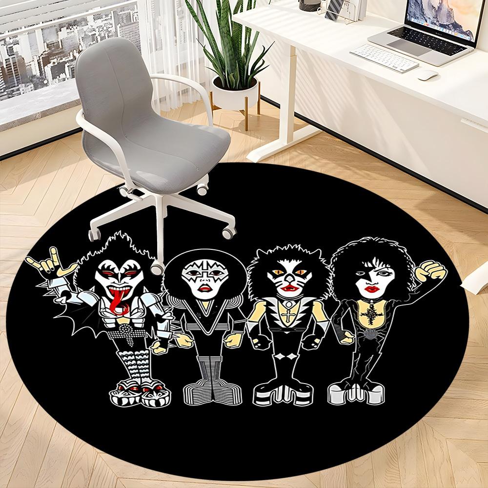 KISS Band Office Round Area Rug, Under Office Chairs Bedroom Living Room Home Decor  A1016279