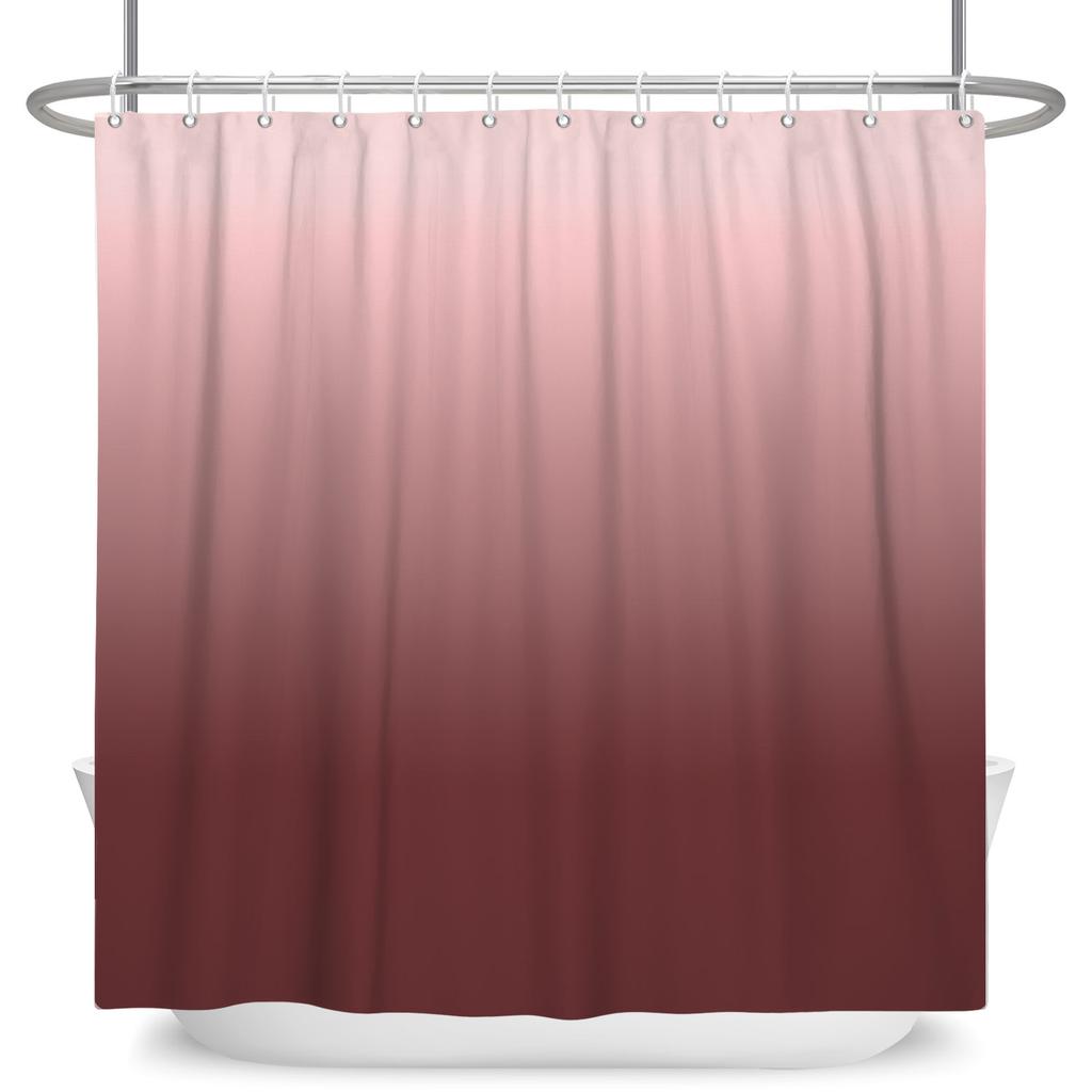 Modern Simple Shower Curtain Set With 12 Hooks Solid Color Gradient Abstract Elegant Waterproof Polyester Bathroom Curtain Decor