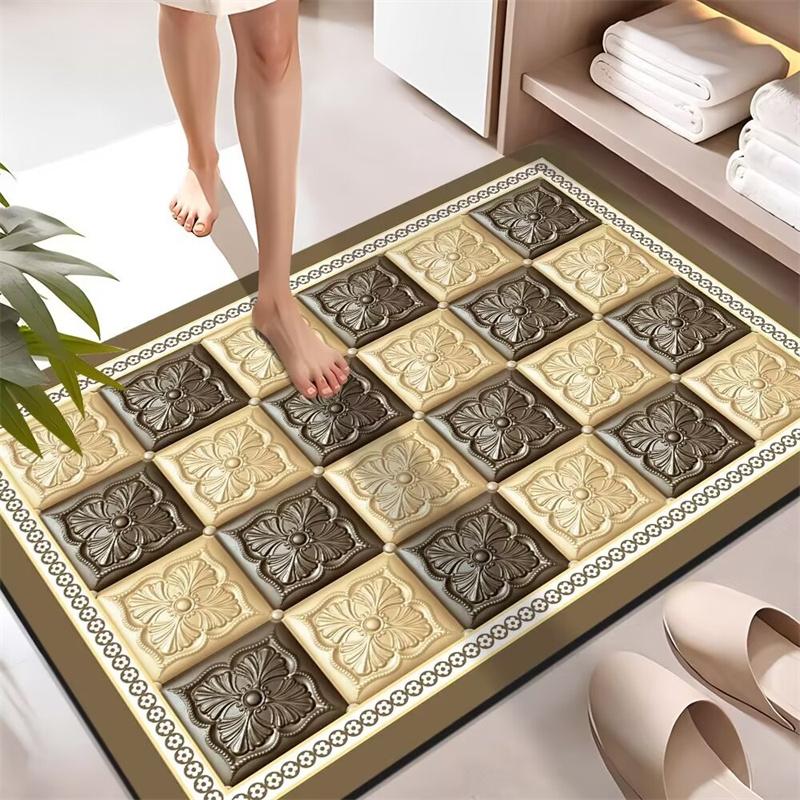 Bathroom Mat Absorbent Non Slip Floor Mat Quick Dry Entrance Doormat Bath Bedside Hallway Floor Mat Entrance Doormat Tapis