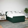 Box Spring Bed with Mattress Dark Green 160 X 200 Cm Velvet