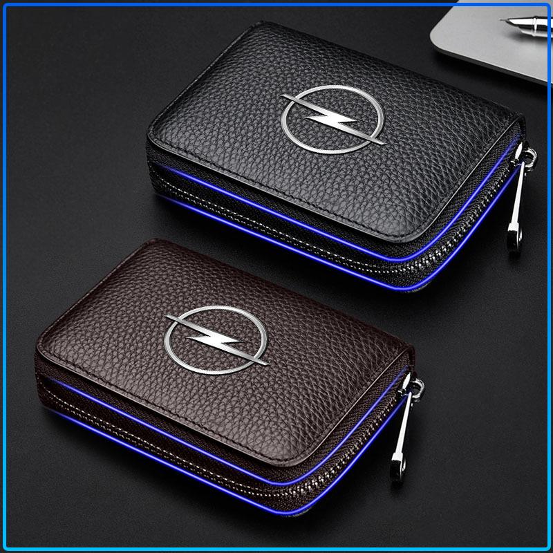 Leather Car Emblem Driver's License ID Card Bank Card Wallet Car Styling For Opel Astra H G J Insignia Mokka Zafira Corsa Vectra B C D