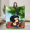 Mafaldas Cartoon Soft Blanket Travel Plush Throw Blanket Print Couch Chair Flannel Bedspread Sofa Bed Cover