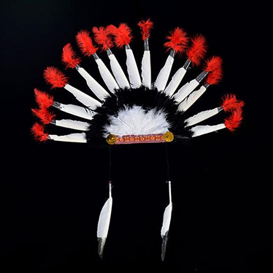 Indian Chief Style Hat Feather Headdress Thanksgiving Day Carnival Cosplay Props