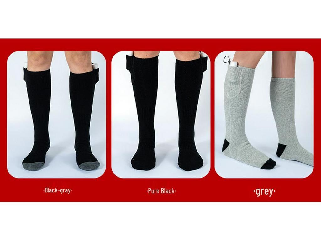 USB-Charged Heated Ski Socks - Modal Cotton Winter Warmers