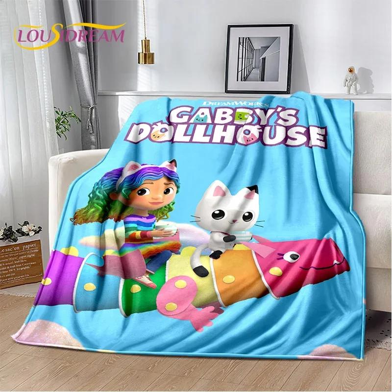 Süße Gabbys Puppenhaus-Cartoon-Decke, weiche Überwurfdecke für Zuhause, Schlafzimmer, Bett, Sofa, Picknick, Reisen, Büro, Ruhebezug, Decke, Geschenk