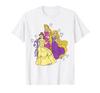 Disney Princess Belle Aurora and Rapunzel Heart T-Shirt