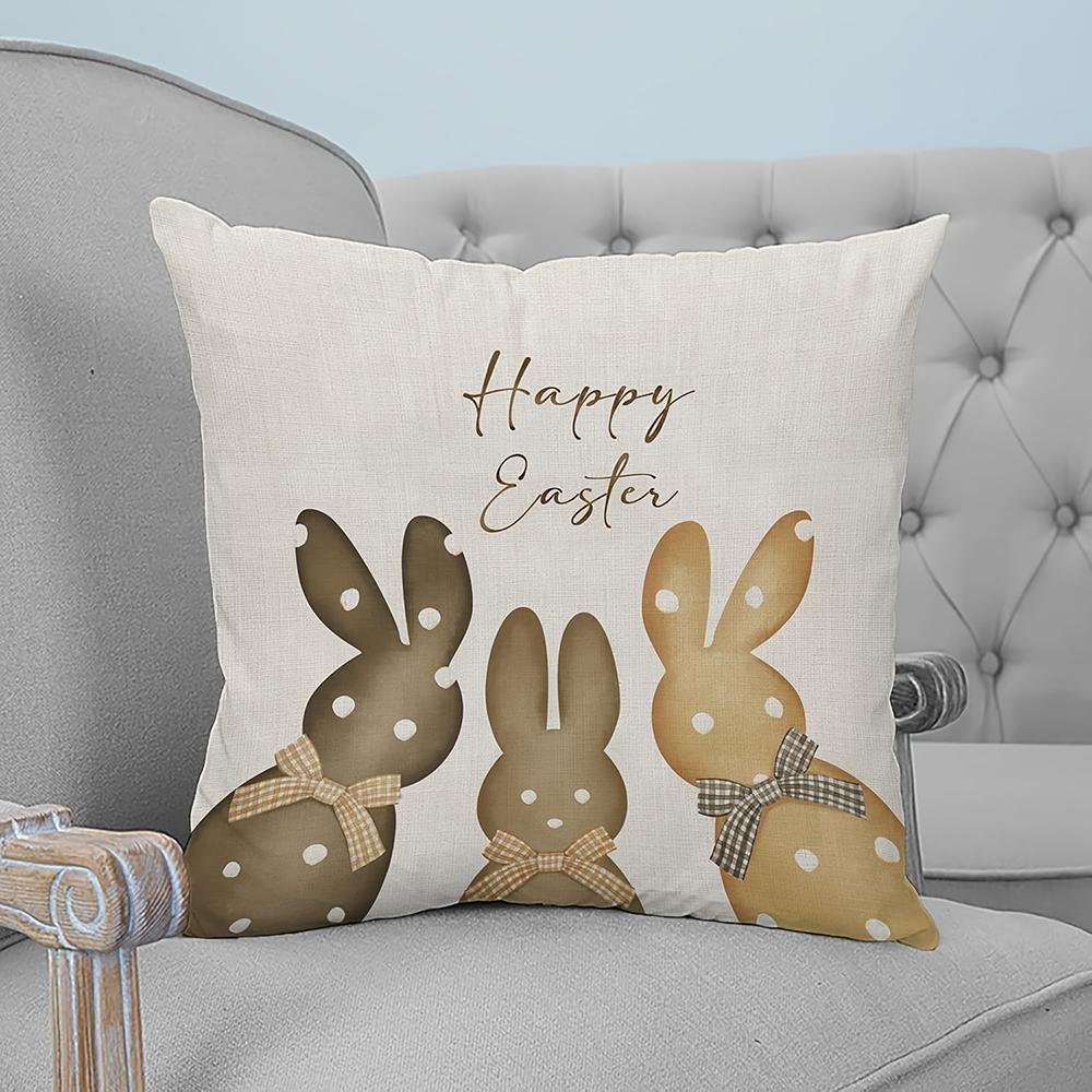 PC Happy Easter Bunny Pattern Pillow Decorative sofa cushion cover home decoration D printing