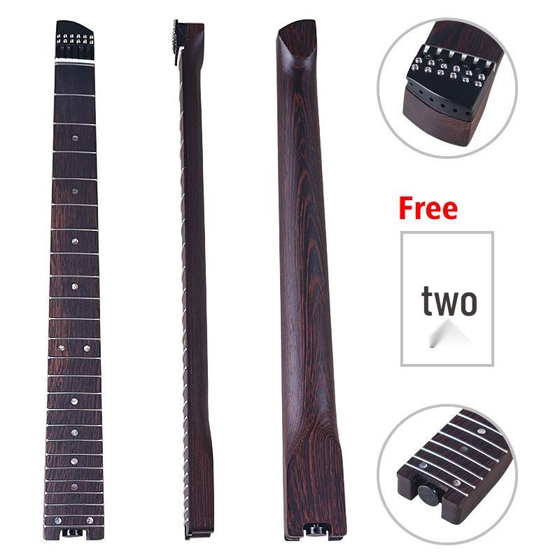 Kycklingvinge Trähuvud Huvudlös Elektrisk Gitarrhals med 24 Band, Stränglås och Sadel för DIY.