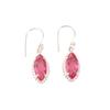 Natuurlijke Roze Toermalijn Edelsteen 925 Sterling Zilver Handgemaakte Oorbellen 1,4" EE-169-9