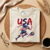 USA Fußball T-Shirt, Patriotisches Amerikanisches Flaggen Fußballspieler Grafik T-Shirt, FIFA Weltmeisterschaft 2026 USA Nationalmannschaft, Fußball Fan T-Shirt