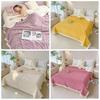 Solid Color Coral Velvet Blanket Thicked Jacquard Design Rhombus Flannel Blanket Comfortable Soft Office Nap Blanket Travel