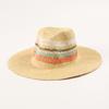 Hot Sale Wide Brim Striped Panama Spring/Summer Couple Sun Hat Beach Vacation Sun Hat Straw Hat