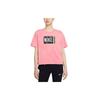 Roupa Esportiva Estampa de Letras Gola Redonda Manga Curta Camiseta Tops Femininos Vermelho Pôr do Sol DD1234-675