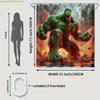 1pc The Hulk Shower Curtain, Polyester, Machine Washable, with Hooks, for Bathroom Decoration