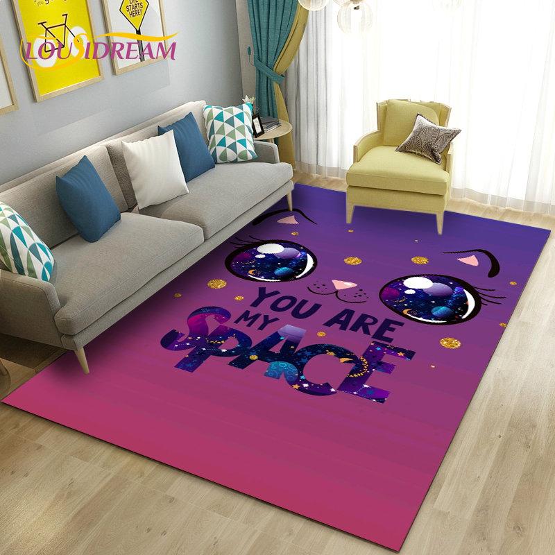 3D Cartoon Schattige Kat Vloerkleed, Tapijt voor Woonkamer Slaapkamer Bank Deurmat Keuken Decoratie, Kinder Speelmat Antislip