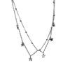 Y2K Star Necklace Double Layer Five-pointed Star Necklace Pendant Choker Five-Pointed Star Pendant Necklace for Women