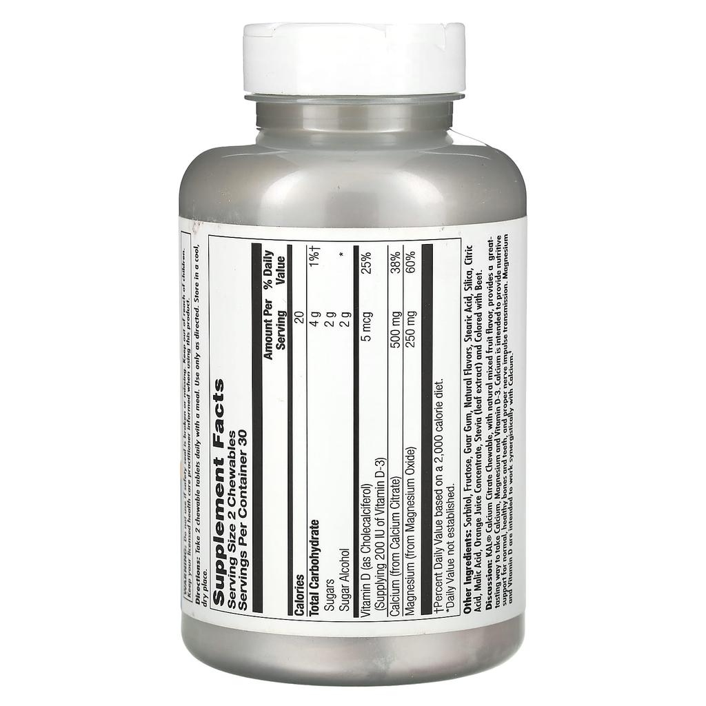 Calcium Citrate+, Mixed Fruit, Chewable 60 Tablets