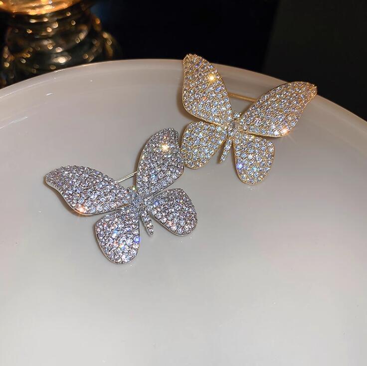 Flash Diamond Butterfly Brooch Women'S Design Sense Small Suit Pin Delicate Accessories Insect Brooch
