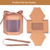 10 Pcs Cake Box Packaging Paper Bags Hexagon Candy Boxes With Clear Pvc Window Birthday Gift Box Presents Sweets Package