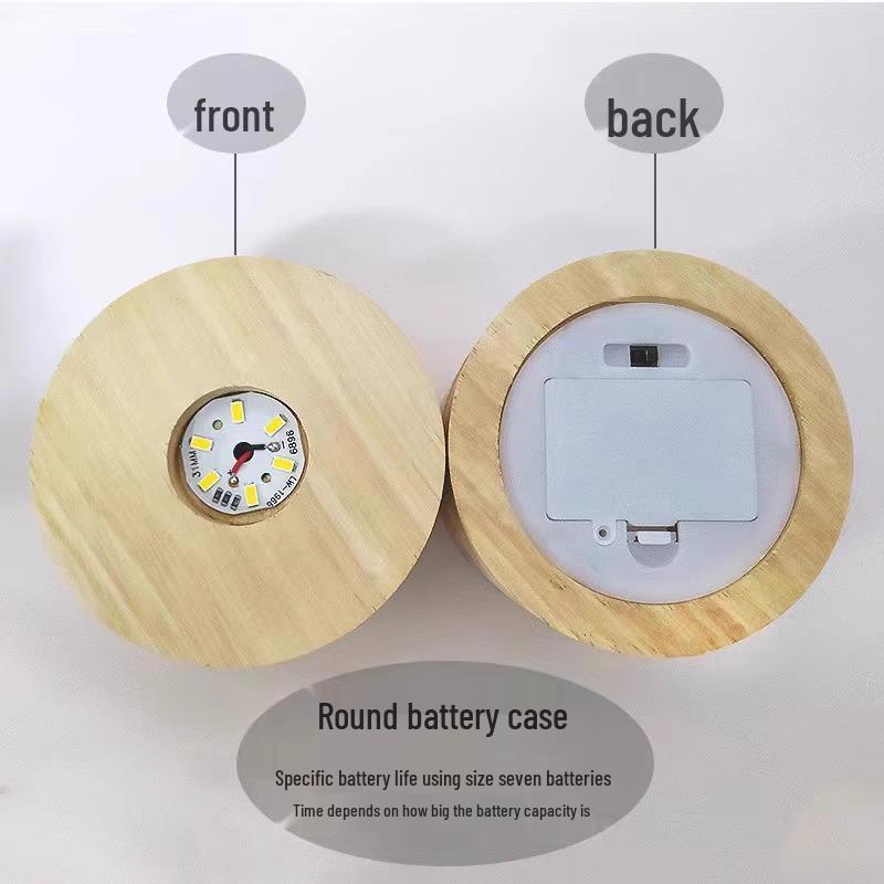 Illuminated Luxury Wooden Coaster for Wine Glasses and Cocktails