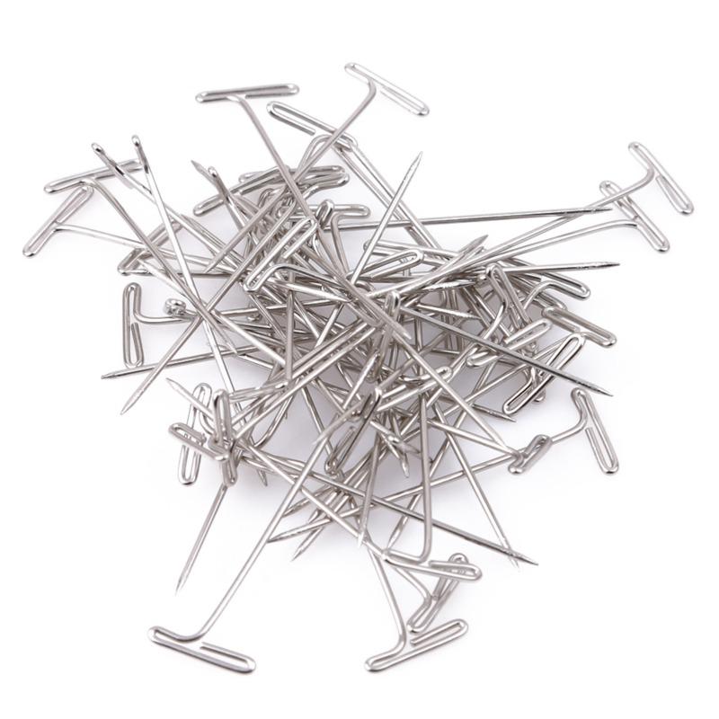 50PCS/100 PCS Wig Pack Steel T-pins for Blocking Knitting Modeling and Crafts