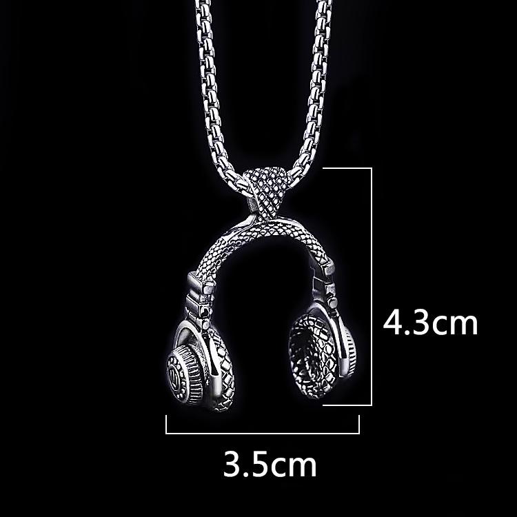 Men's Hip-Hop Titanium Steel Rock Music Pendant Necklace