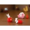 Delightful Resin Rabbit Ornament Adorable Miniature Animal Decor For New Year