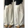 White Scimitar Jeans Women In Spring and Autumn New High-waist Loose Drape Simple and Versatile Wide-leg Straight Pants