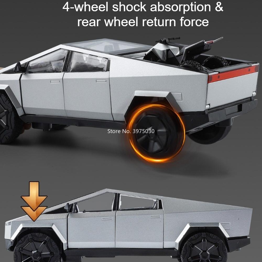 1:24 Pickup S680 Model Car Diecast Miniature Alloy Toys Sound Light Pull Back Doors Opened Vehices Heartfelt Gifts For Children