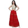 @ Cotton Elastic Loose Fit Palazzo Red Color Golden Lace For Women UKZQ344 50%off