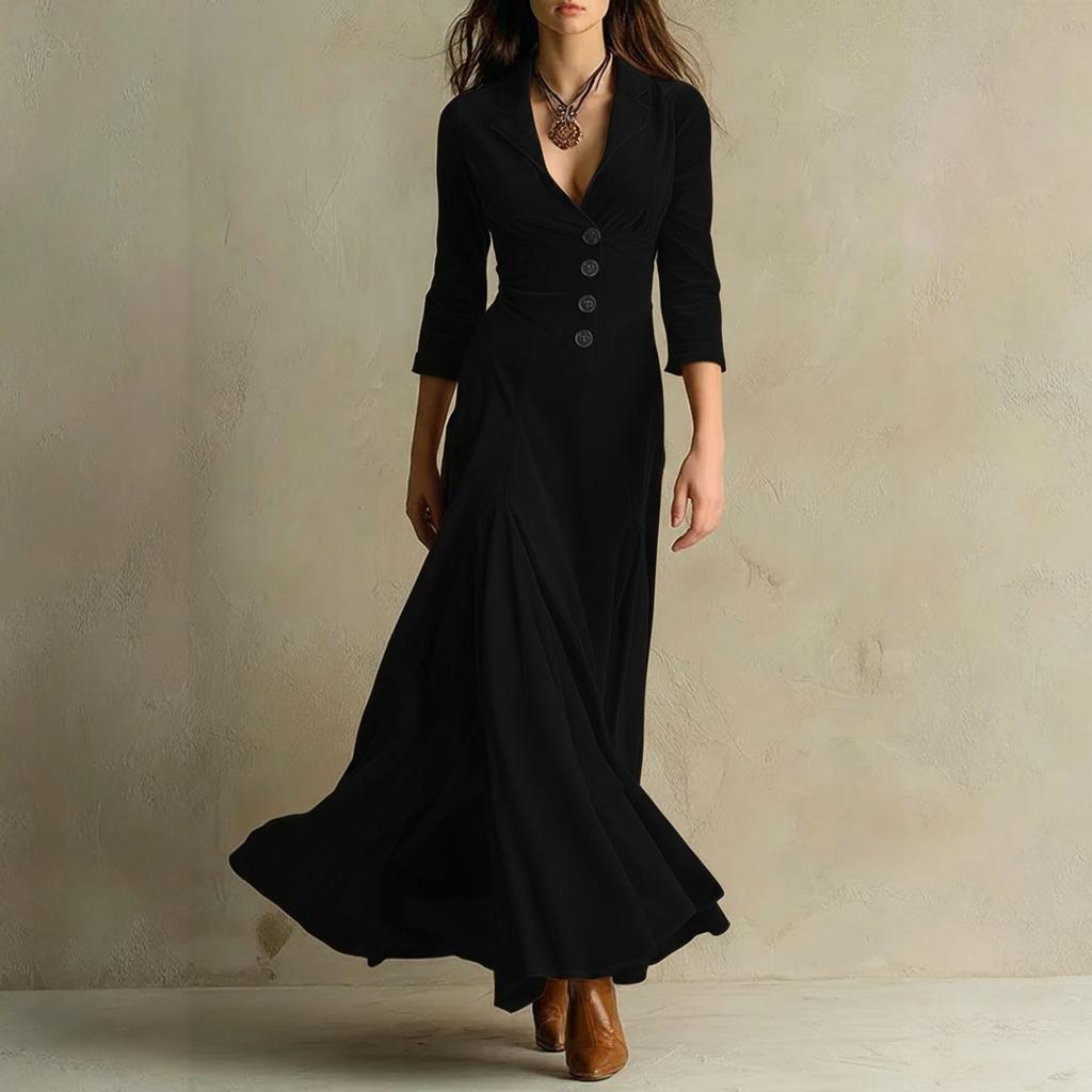 Women's Fashionable Long-sleeved Elegant Dress