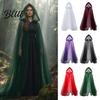 Cosplay Cloak Hooded Mesh for Adults 2 Layer Sheer Tulle Cape Gothic Witch Queen Costume Halloween Renaissance Accessories Lightweight Cape