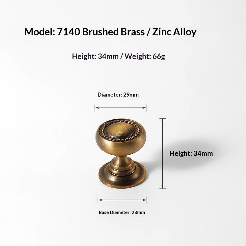 1Pcs Kitchen Furniture Handles Vintage Style Brass Handles Bronze Single-Hole Small Knob For Wardrobe Doors Drawers And Cabinets