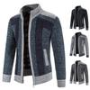 Men's Plus Velvet Thickened Stand Collar Cardigan Zipper Sweater - Autumn/Winter Warm Loose Knitwear