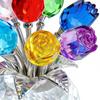 Crystal Flower Colorful Rose Love Home Decor Crystal Flower Figurines Table Decor for Wife Mom Women Mothers Day Valentines