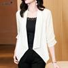 Summer Fashion Elegance Simplicity Commuting Crowd Design Sense Solid Color Three Quarter Sleep Versatile Thin Suit Coat