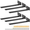Shelf Bracket, 12”L x 4”W x 1.6”H 6 Pcs, Heavy Duty Floating Shelf Brackets, Brackets for Shelves, 5mm Thick Matte Black L Shelf Bracket,Steel