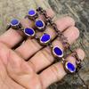 Lapis lazuli gemstone necklace electroformed copper necklace handmade jewelry adjustable chain necklace gifts for wife electroformed jewelry