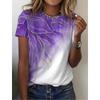 3D Printed Flower Pattern T-shirt Casual Short Sleeved Top Fashionable Women's Round Neck T-shirt