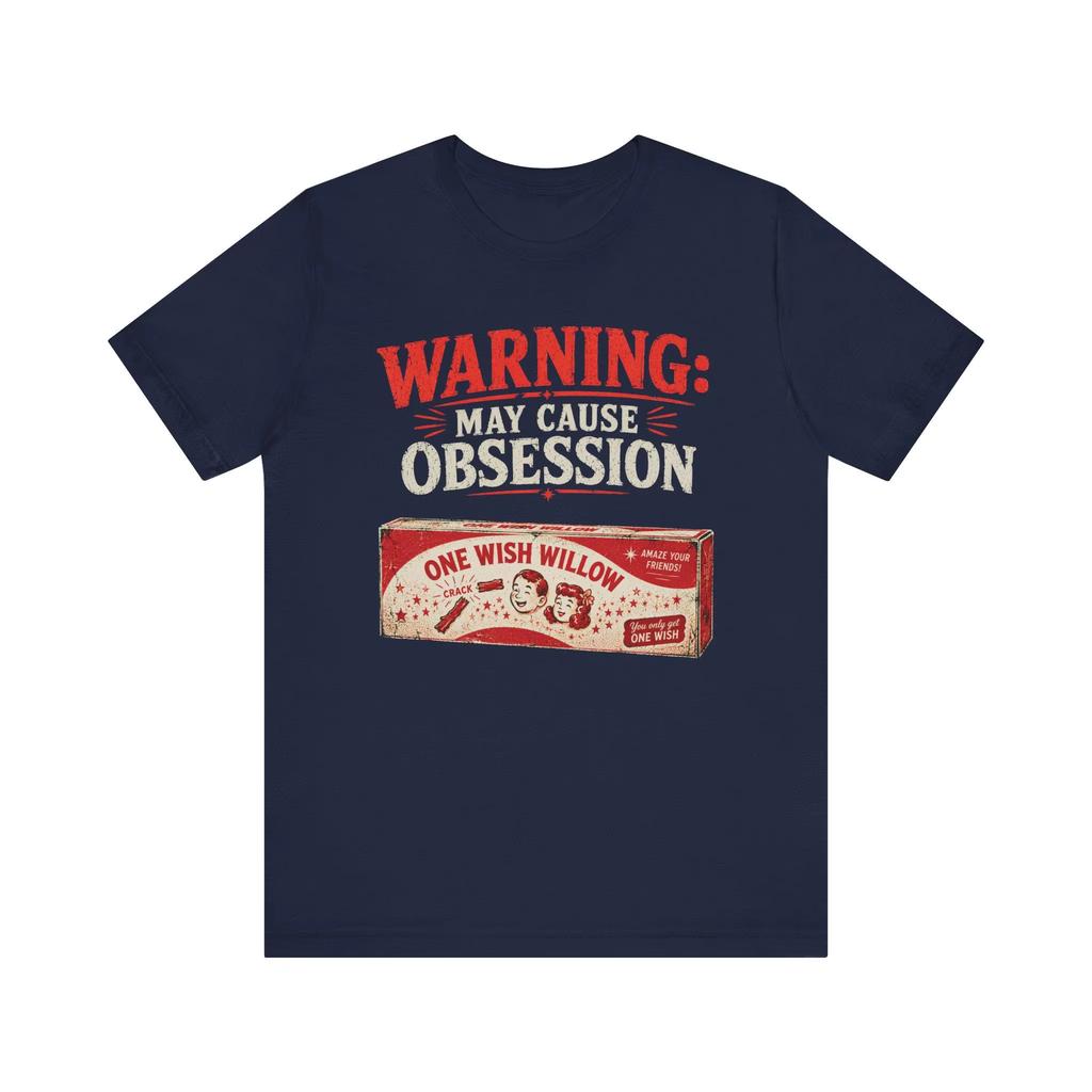 T-shirt Vintage Rétro _ATTENTION PEUT PROVOQUER L'OBSESSION_ Femme Homme Esthétique Grunge Y2K Streetwear Une Souhait Saule Haut Décontracté Large